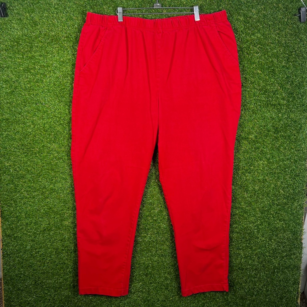 American Sweetheart Red Elastic Waist Straight Leg Pants XL Style 400